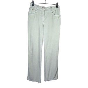 St. John Sport by‎ Marie Gray Size 4 Velour Velvet Spring Green Pants Vintage